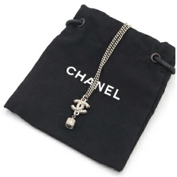 CHANEL CoCo Silver Mark Crystal Necklace